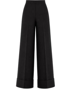 Gemy Maalouf Pressed-Crease Turned-Up-Cuff Trousers - Black