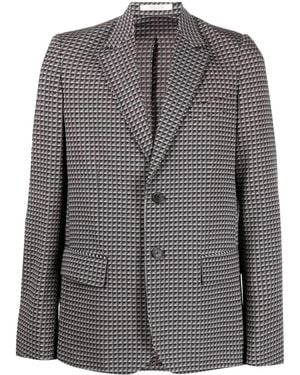 Valentino Garavani Geometric-Pattern Print Blazer - Black