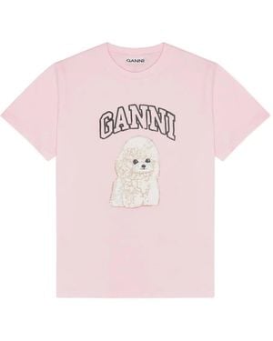 Ganni T-Shirt - Rosa