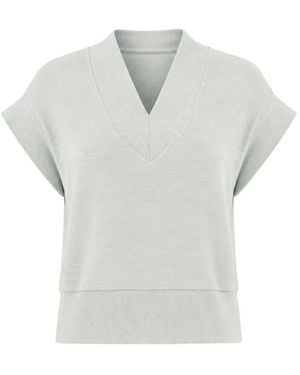 Varley Gracee V-Neck Top - Gray