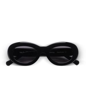 Sun Buddies Courtney Oval-Frame Sunglasses - Black