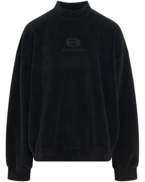 Balenciaga Logo-Embroidered Sweatshirt - Black