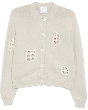 Barrie Openwork Motif Cardigan - White