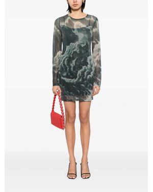 green emerald velvet dress Alexander Wang Fit and Flare Mini Dress