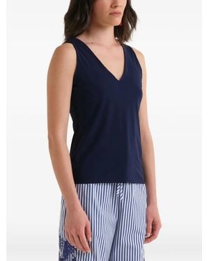Maliparmi V-Neck Jersey Top - Blue