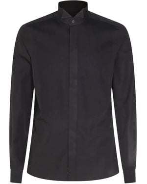 Canali Cotton Tuxedo Shirt - Blue