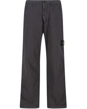 Stone Island Logo Trousers - Grey