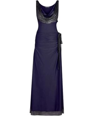Rabanne Cowl-Neck Sequin-Detail Dress - Purple