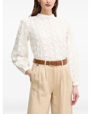 INTROPIA Bestickte Bluse - Natur