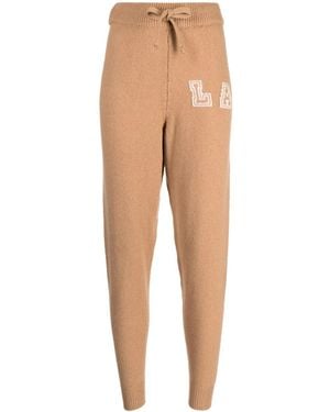 Joshua Sanders Patterned Intarsia-Knit Track Trousers - Natural