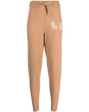 Joshua Sanders Patterned Intarsia-Knit Track Trousers - Natural