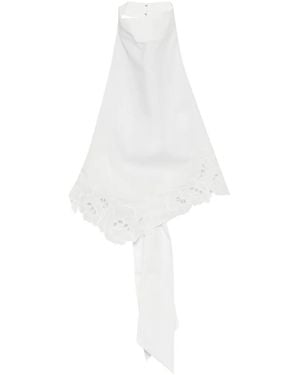 SIR. Broderie-Anglaise Halterneck Blouse - White