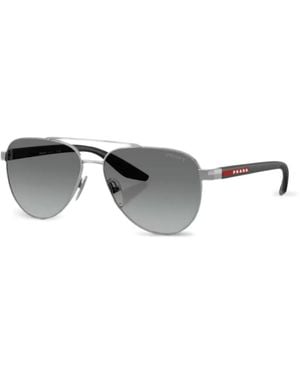 Prada Linea Rossa Metal Pilot Sunglasses - Black