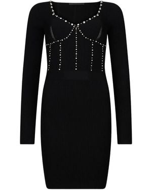 Liu Jo デコラティブ ニットミニドレス - ブラック