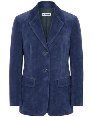 Jil Sander Notched-Lapels Single-Breasted Jacket - Blue