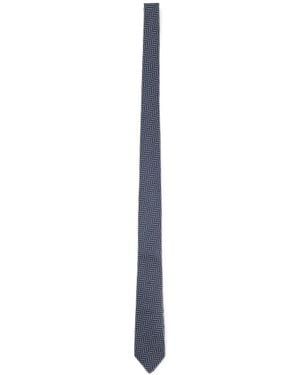 Tom Ford Herringbone-Pattern Tie - White