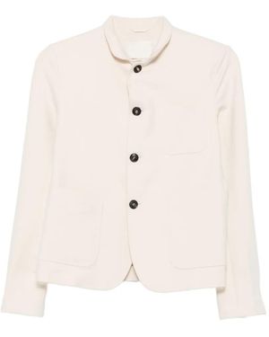 Circolo 1901 Mandarin-Collar Patch-Pocket Jacket - Natural