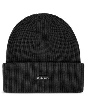 Pinko リブニット ビーニー - ブラック