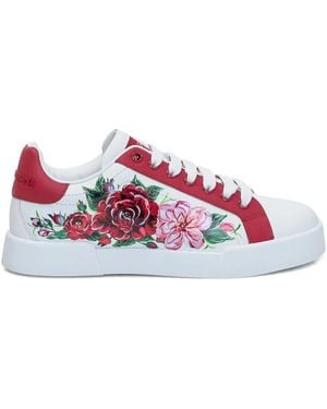 Dolce & Gabbana フローラル スニーカー - レッド