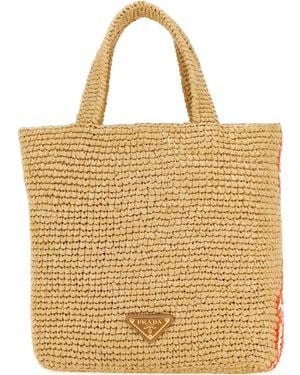 Prada Bolso shopper con motivo floral - Neutro