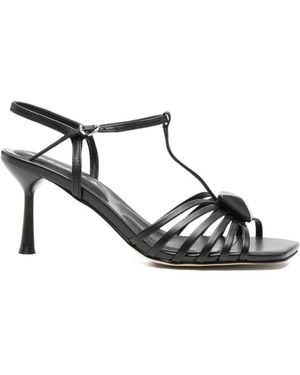 Apepazza Aster T-Strap Leather Sandals - White