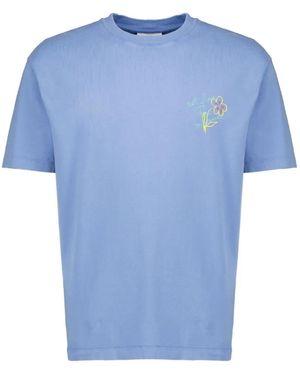 Drole de Monsieur Esquisse Slogan-Print T-Shirt - Blue