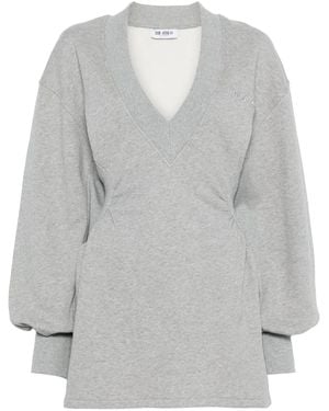The Attico Vestido corto con cuello en V - Gris