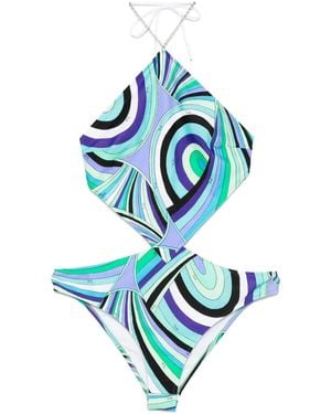 Emilio Pucci Badeanzug Mit Iride-Print - Blau