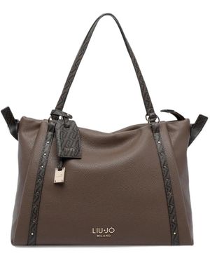 Liu Jo Shopper Met Logoplakkaat - Bruin