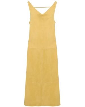 Jonathan Simkhai Bridger Cowl-Neck Suede Midi Dress - Yellow