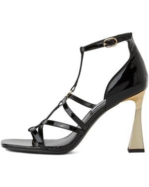 Karl Lagerfeld Tストラップ レザーサンダル - ブラック