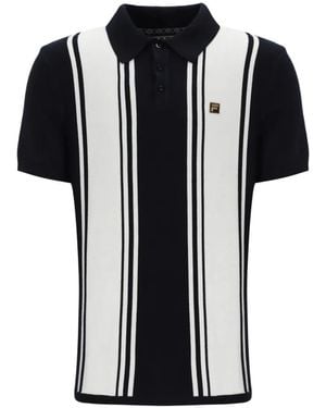 Fila Buddy Bowling Vertical-Stripe Polo Shirt - Black