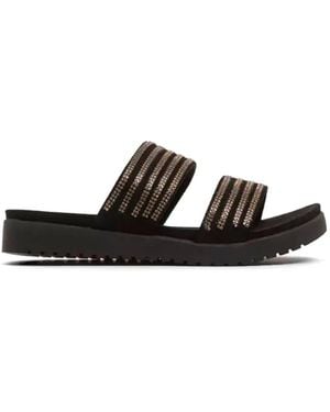 Péché Originel Rhinestone-Embellished Double-Strap Sandals - Black
