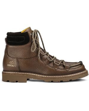 Doucal's Belvedere Pebbled-Leather Boots - Brown