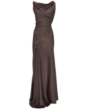 Victoria Beckham Posy Draped Maxi Gown - White