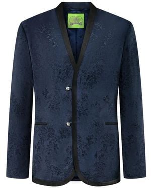Shanghai Tang Floral-Pattern Blazer - Blue
