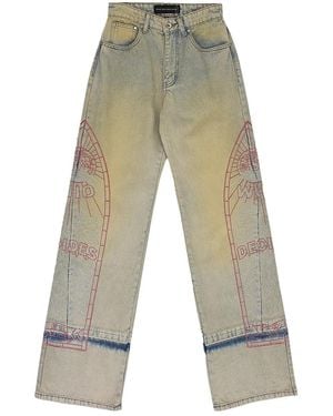 Who Decides War Graphic-Detail Jeans - Grey