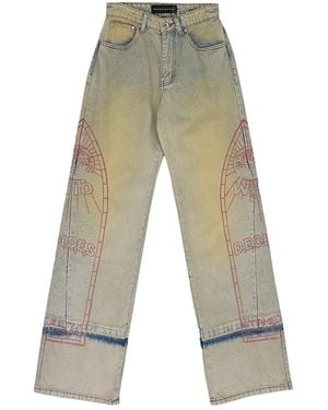 Who Decides War Graphic-Detail Jeans - Gray