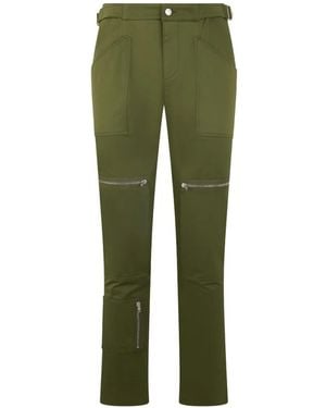 Moschino Zip-Detail Straight-Leg Trousers - Green