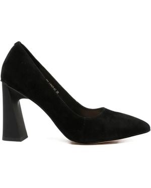 SERGIO MORETTI FIRENZE Pointed-Toe Block-Heel Court Shoes - Black