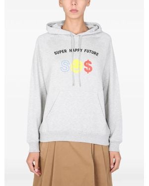 Être Cécile Graphic-Print Hoodie - Grey