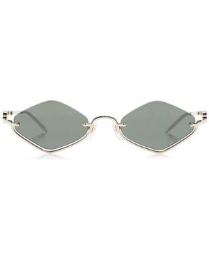 Gucci Geometric-Frame Sunglasses - Metallic