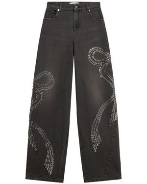 Blumarine Embellished Studded Jeans - Grey