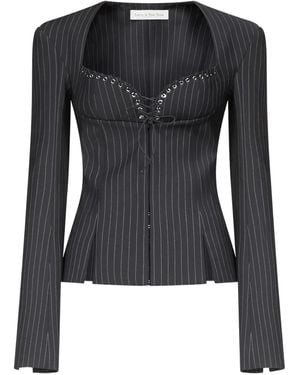 Ludovic de Saint Sernin Rebecca Jacke Mit Nadelstreifen - Schwarz