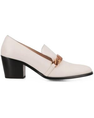 Tod's Chain-Link Block-Heel Loafers - Natural
