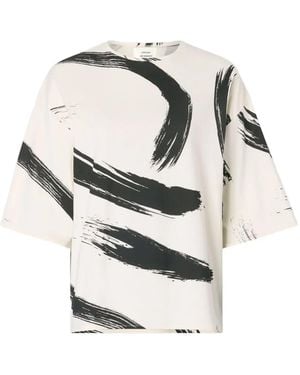 Loulou de Saison Halber Abstract-Print Oversized T-Shirt - White