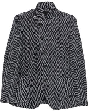 Emporio Armani Zigzag-Pattern Jacket - Grey
