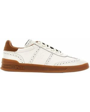 Polo Ralph Lauren Heritage Aera Brogue Trainers - White