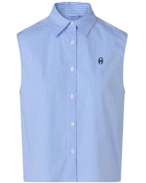 Conte Of Florence Striped Sleeveless Top - Blue