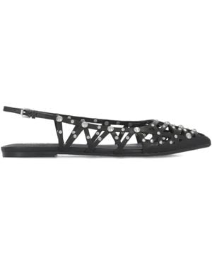 Ash Pointed-Toe Studded Shoes - White
